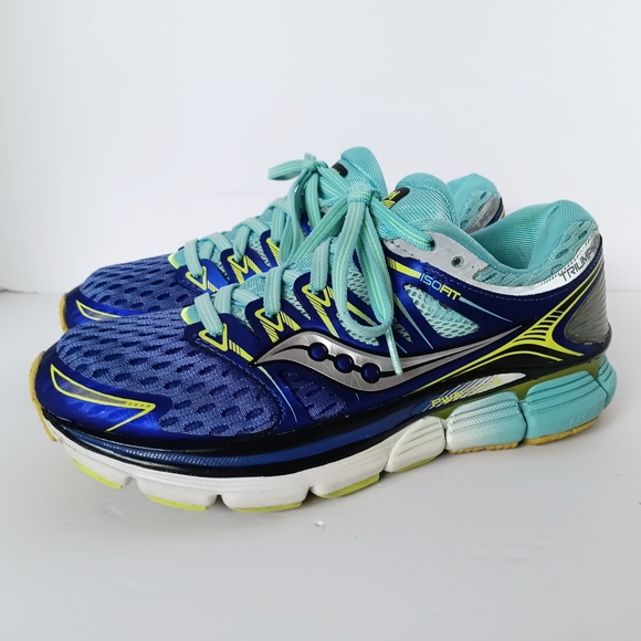 🩵 Saucony Iso Series Triumph PwrGrid+ Women's Blue Running Shoes Sneakers 6 - Picture 1 of 12